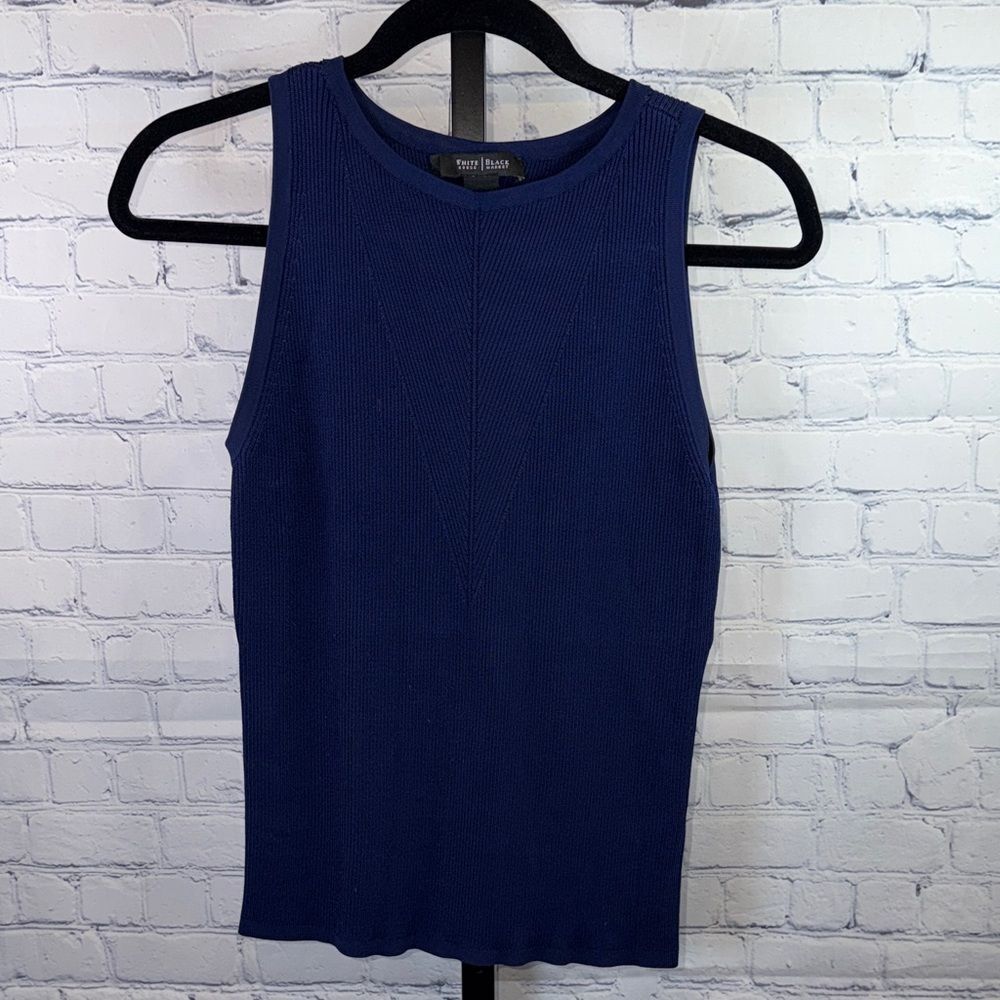 White House Black Market Deep Blue Sleeveless Top